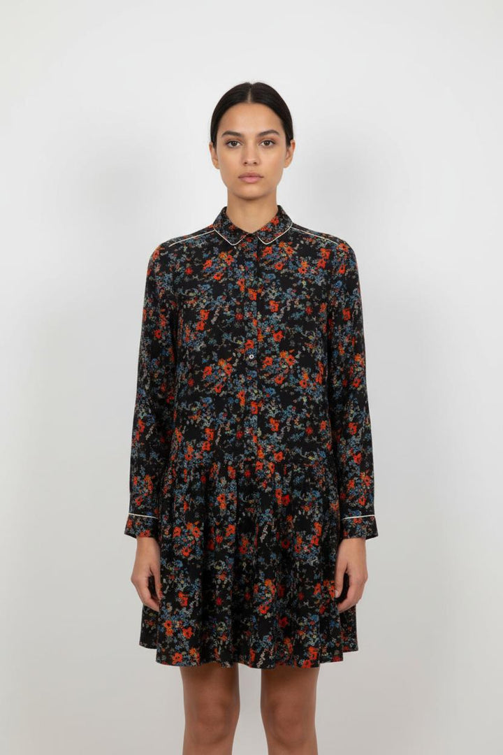 Robe Chemise Noire et Rouge - Taille L/40