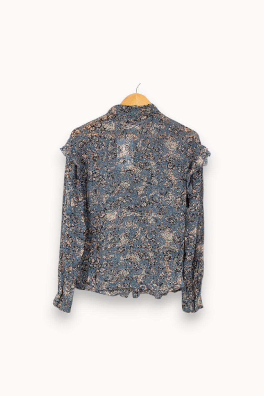 Blouse Fleurie Bleue - Taille L/40 de la marque Bérénice | PARAD43901 - Vendu par Paradigme - Image 4