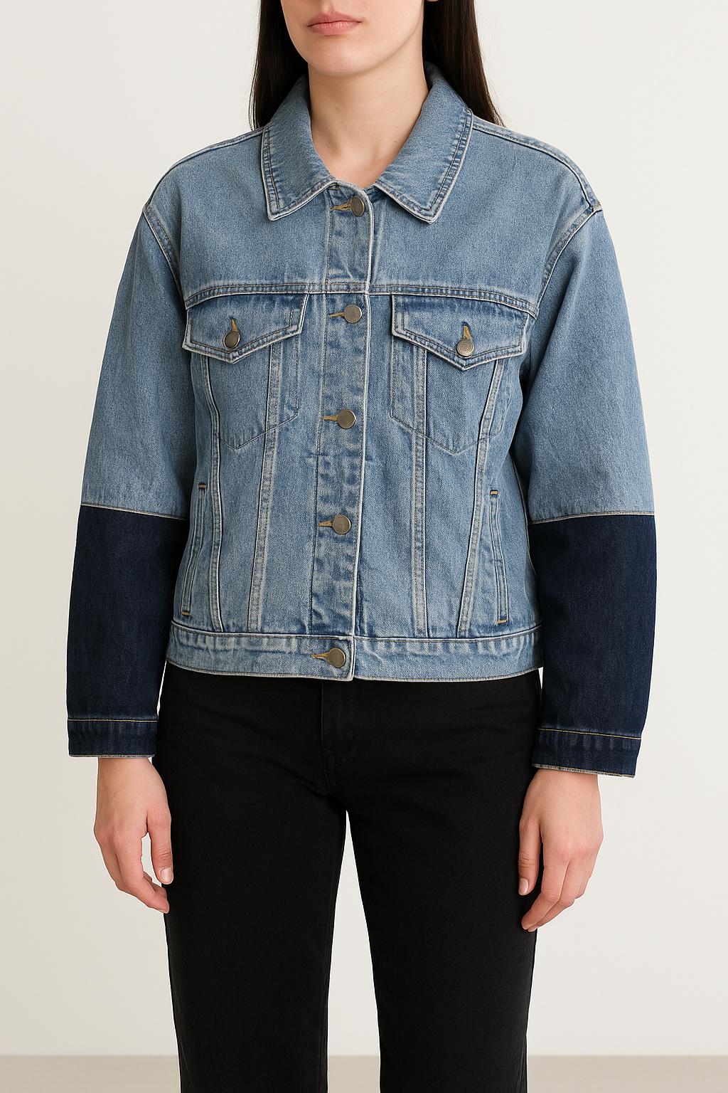 Veste en Jean Bleu et Bleu Foncé - Taille M/38 de la marque Bérénice | PARAD43918 - Vendu par Paradigme - Image 1