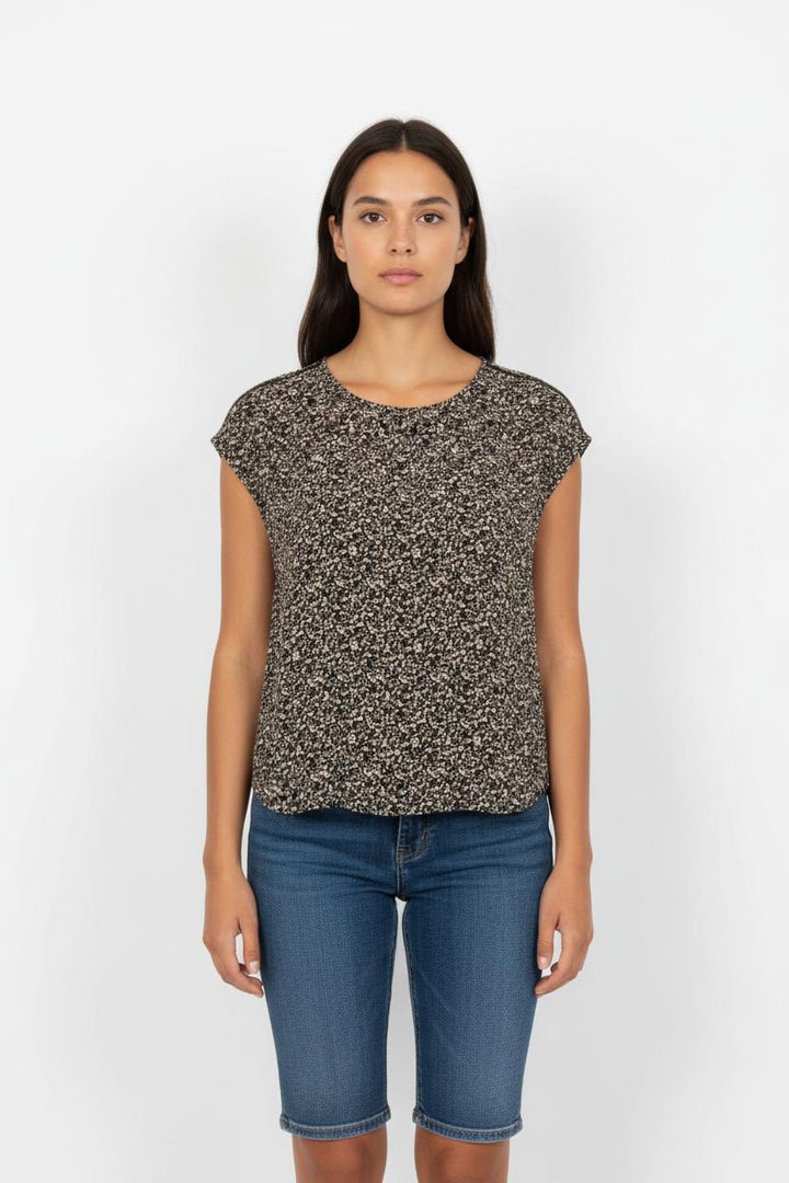Blouse Noire et Blanche - Taille L/40