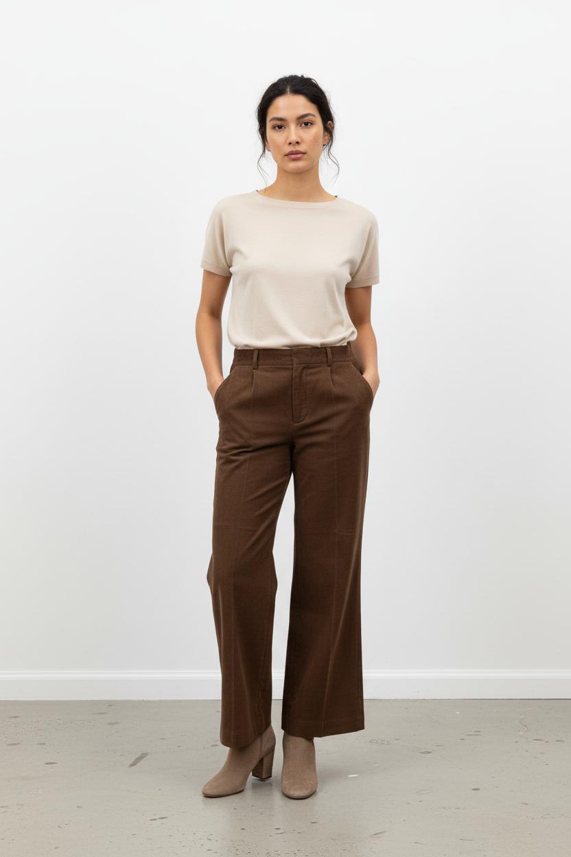 Pantalon Évasé Marron - Taille S/36