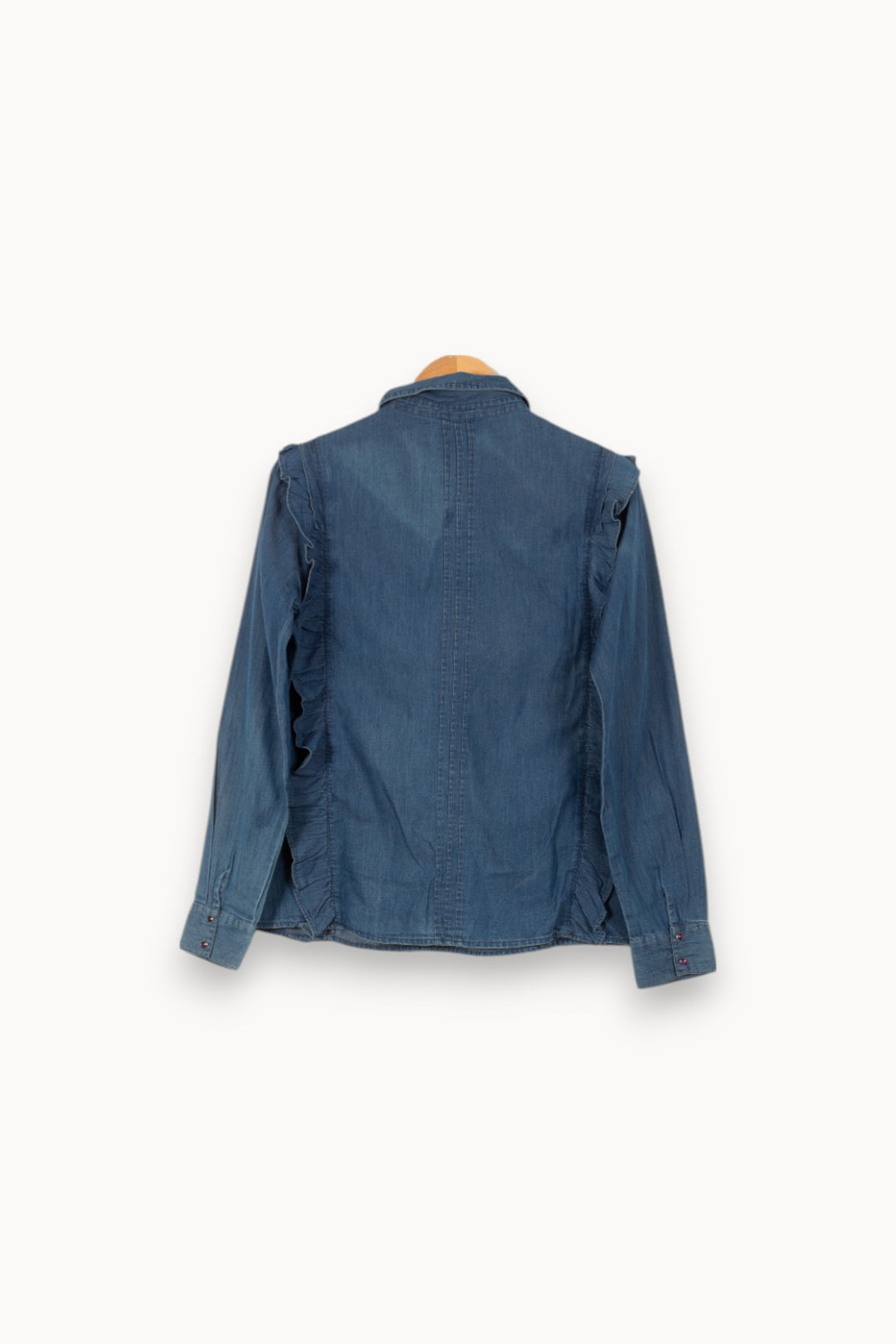 Chemise Volantée Bleue - Taille M/38 de la marque Bérénice | PARAD43942 - Vendu par Paradigme - Image 4