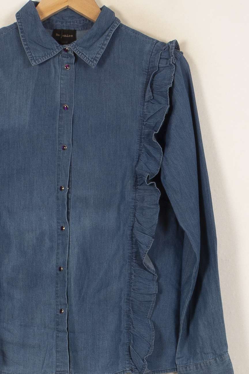 Chemise Volantée Bleue - Taille M/38 de la marque Bérénice | PARAD43942 - Vendu par Paradigme - Image 3