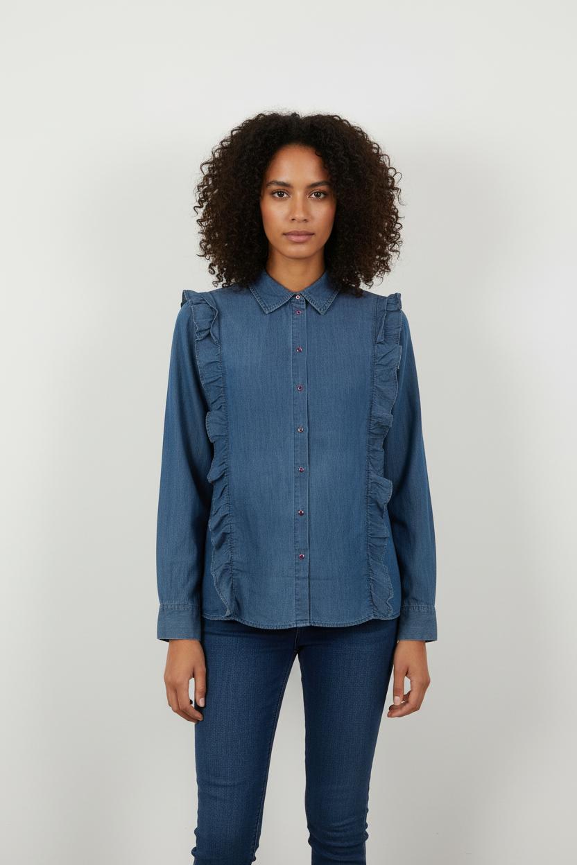 Chemise Volantée Bleue - Taille M/38