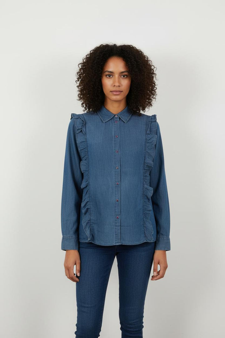 Chemise Volantée Bleue - Taille M/38