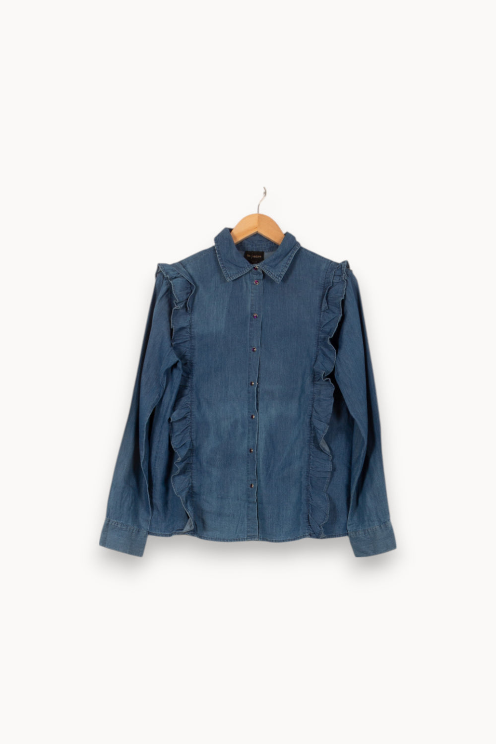 Chemise Volantée Bleue - Taille M/38 de la marque Bérénice | PARAD43942 - Vendu par Paradigme - Image 2