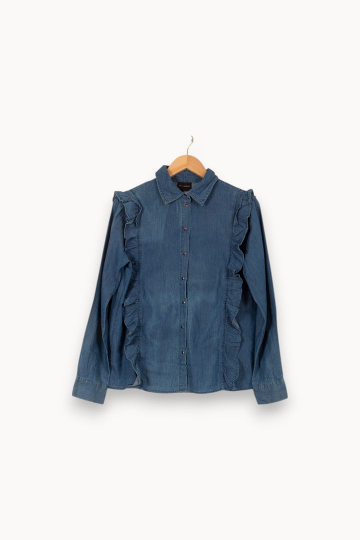 Chemise Volantée Bleue - Taille M/38 de la marque Bérénice | PARAD43942 - Vendu par Paradigme - Image 2