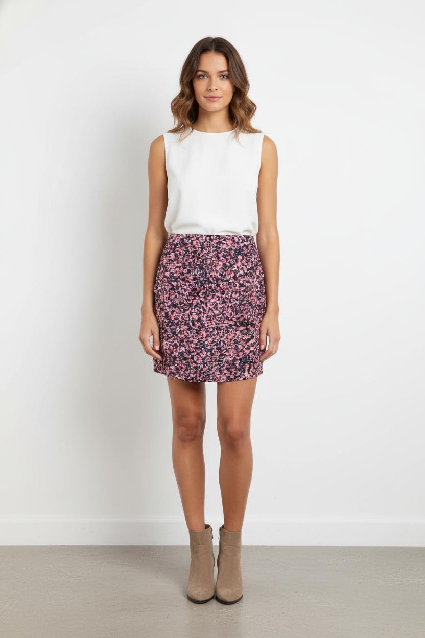 Jupe Imprimée Rose et Bleu - Taille L/40