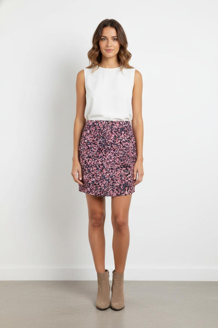 Jupe Imprimée Rose et Bleu - Taille L/40