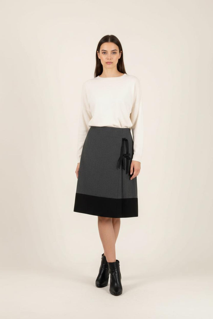Jupe Midi Grise et Noire - Taille S/36 de la marque Caroll | PARAD43967 - Vendu par Paradigme - Image 1