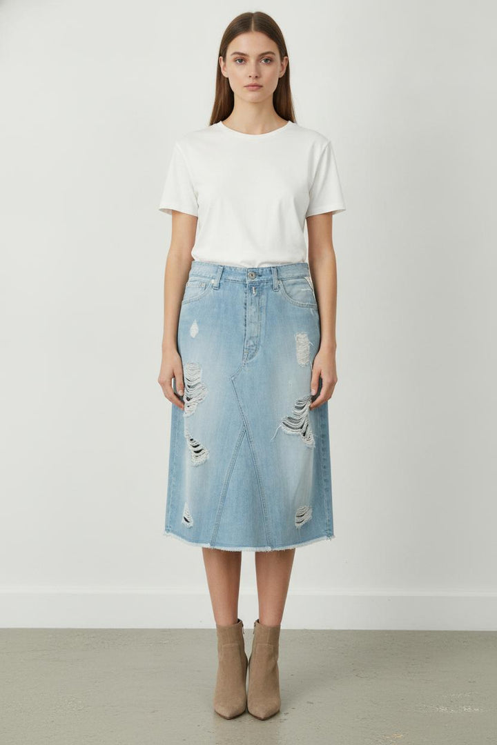 Jupe Midi Bleu - Taille M/38 de la marque Replay | PARAD43991 - Vendu par Paradigme - Image 1