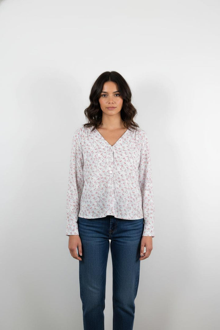 Blouse Blanche et Rouge - Taille XL/42