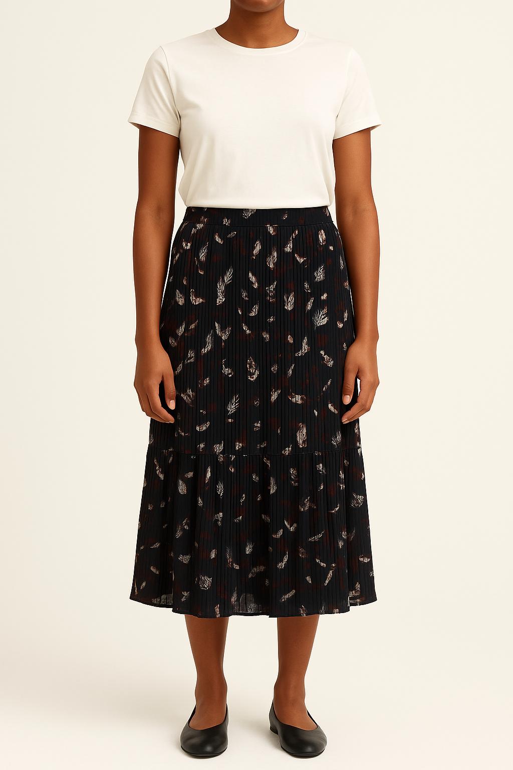 Jupe Plissée Noire et Bordeaux - Taille M/38 de la marque Gerard Darel | PARAD44001 - Vendu par Paradigme - Image 1