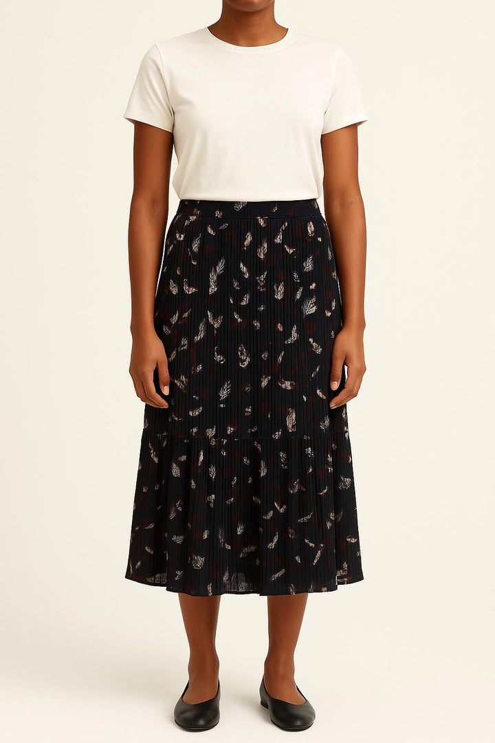 Jupe Plissée Noire et Bordeaux - Taille M/38 de la marque Gerard Darel | PARAD44001 - Vendu par Paradigme - Image 1