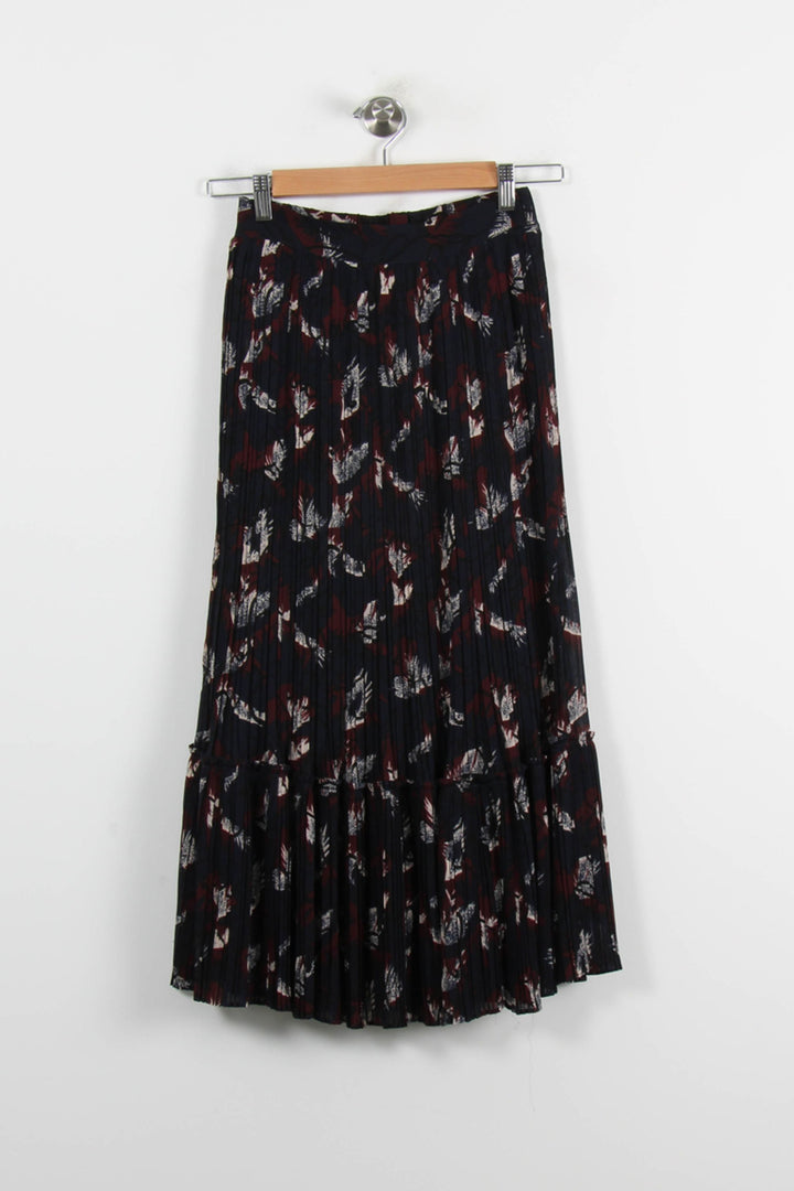 Jupe Plissée Noire et Bordeaux - Taille M/38 de la marque Gerard Darel | PARAD44001 - Vendu par Paradigme - Image 2