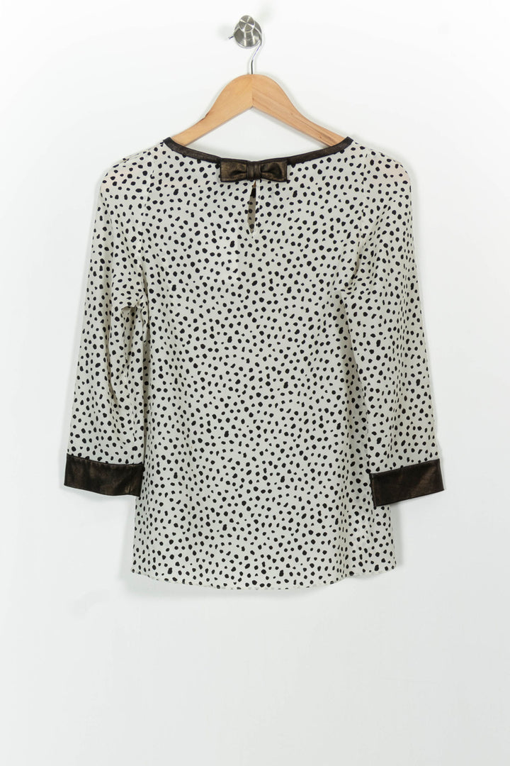 Blouse Blanche et Noire - Taille S/36 de la marque Claudie Pierlot | PARAD44002 - Vendu par Paradigme - Image 4