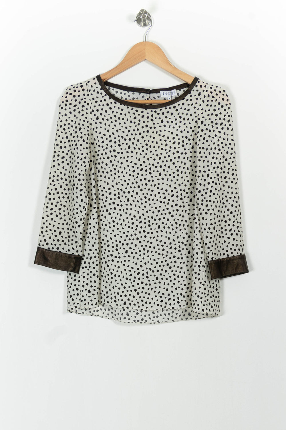 Blouse Blanche et Noire - Taille S/36 de la marque Claudie Pierlot | PARAD44002 - Vendu par Paradigme - Image 2