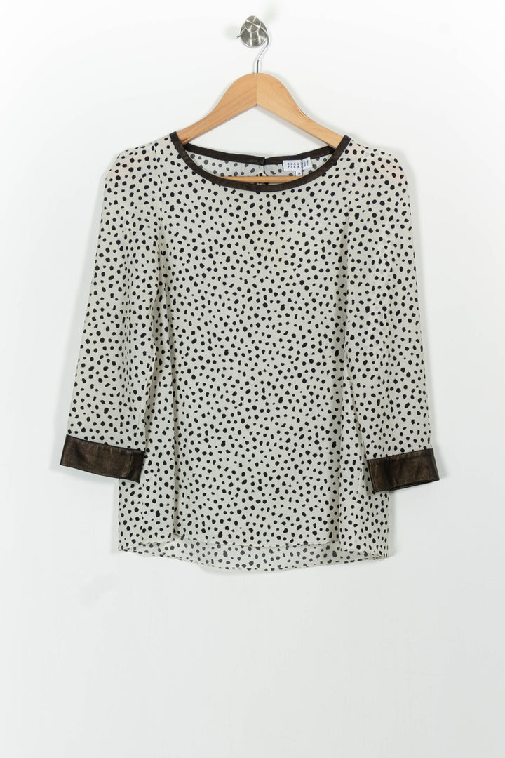 Blouse Blanche et Noire - Taille S/36 de la marque Claudie Pierlot | PARAD44002 - Vendu par Paradigme - Image 2