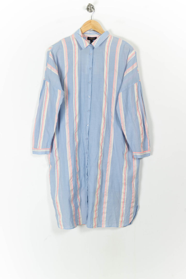 Robe Chemise Bleu et Blanc - Taille S/36 de la marque Caroll | PARAD44012 - Vendu par Paradigme - Image 2