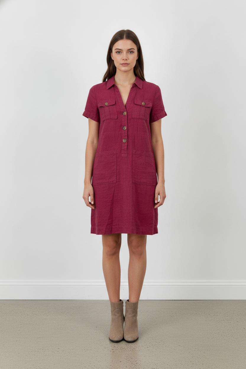 Robe Chemisier Bordeaux - Taille S/36 de la marque Caroll | PARAD44033 - Vendu par Paradigme - Image 1