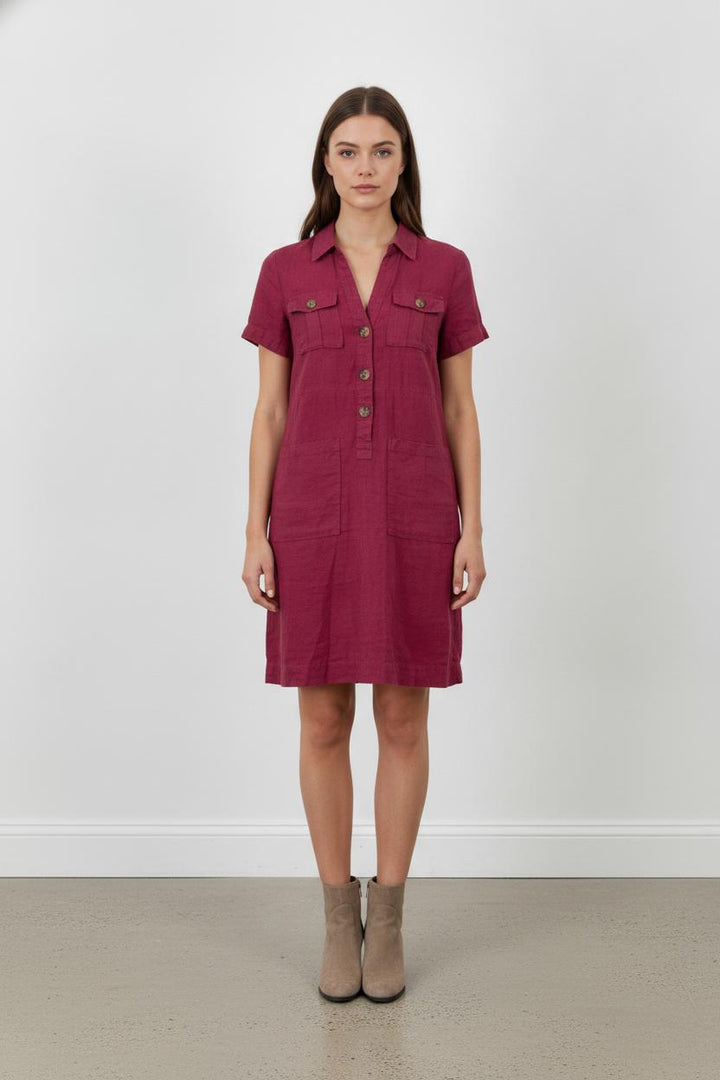Robe Chemisier Bordeaux - Taille S/36 de la marque Caroll | PARAD44033 - Vendu par Paradigme - Image 1