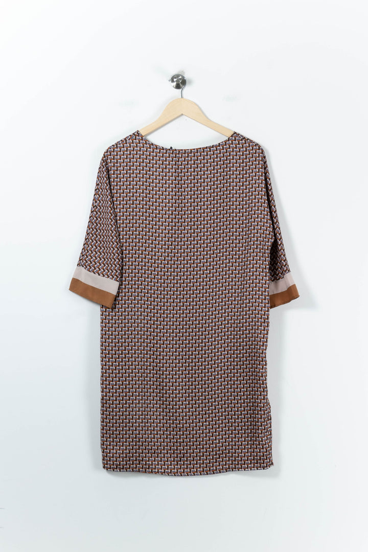 Robe Marron et Blanc - Taille M/38 de la marque La Fée Maraboutée | PARAD44046 - Vendu par Paradigme - Image 4