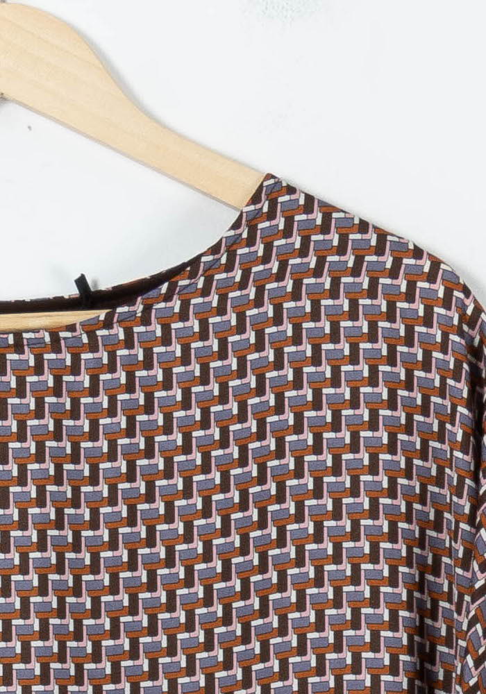 Robe Marron et Blanc - Taille M/38 de la marque La Fée Maraboutée | PARAD44046 - Vendu par Paradigme - Image 3