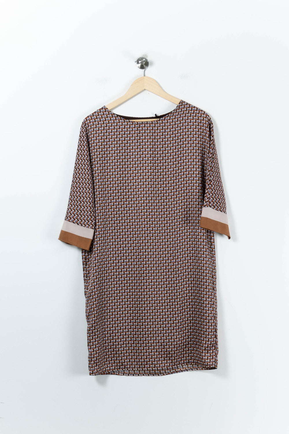 Robe Marron et Blanc - Taille M/38 de la marque La Fée Maraboutée | PARAD44046 - Vendu par Paradigme - Image 2