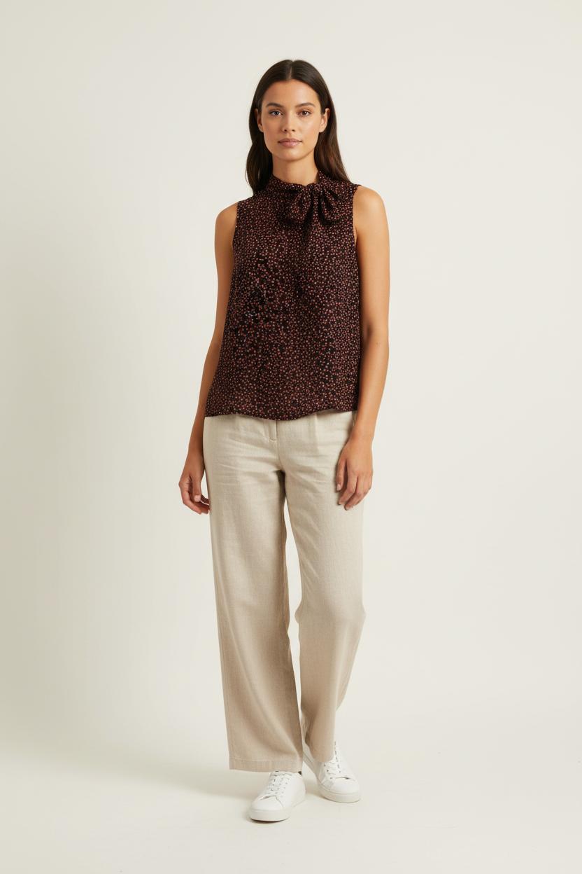 Blouse Sans Manches Noire et Rouge - Taille L/40 de la marque Maison 123 | PARAD44056 - Vendu par Paradigme - Image 1