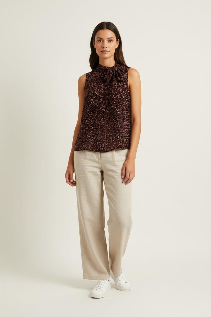 Blouse Sans Manches Noire et Rouge - Taille L/40 de la marque Maison 123 | PARAD44056 - Vendu par Paradigme - Image 1