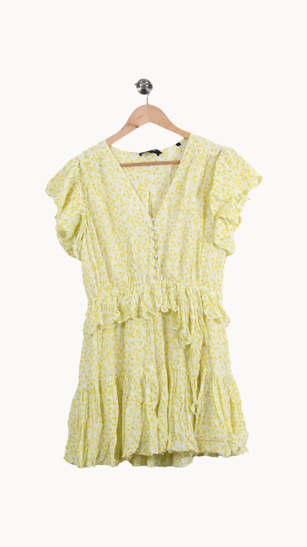 Robe Volantée Jaune - Taille L/40 de la marque The Kooples | PARAD44070 - Vendu par Paradigme - Image 2