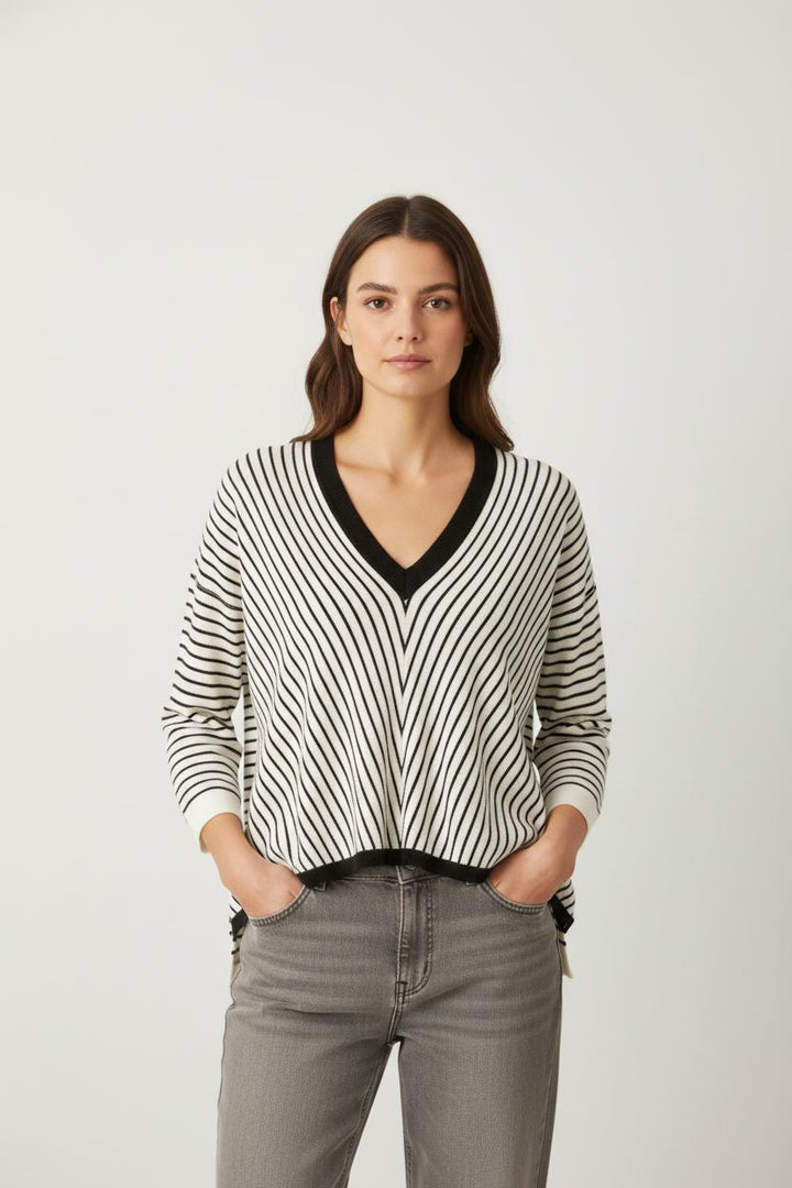 Pull blanc et noir - Taille XS/34
