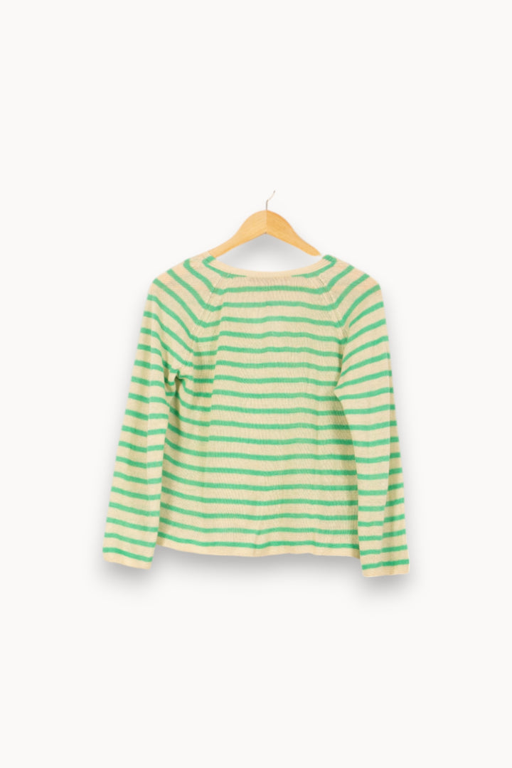 Pull Rayé Vert et Beige - Taille M/38 de la marque Comptoir des Cotonniers | PARAD44176 - Vendu par Paradigme - Image 4
