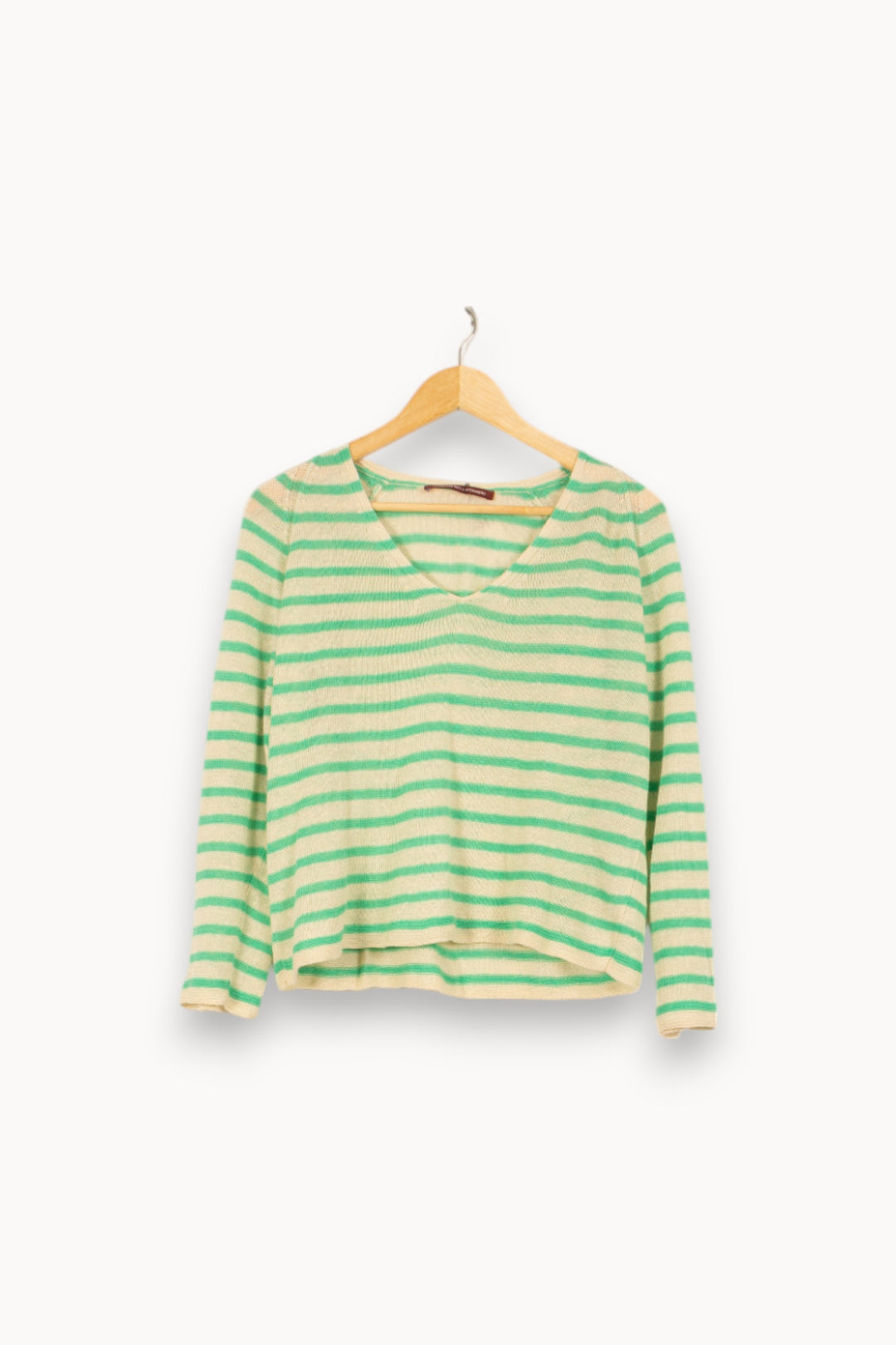 Pull Rayé Vert et Beige - Taille M/38 de la marque Comptoir des Cotonniers | PARAD44176 - Vendu par Paradigme - Image 2