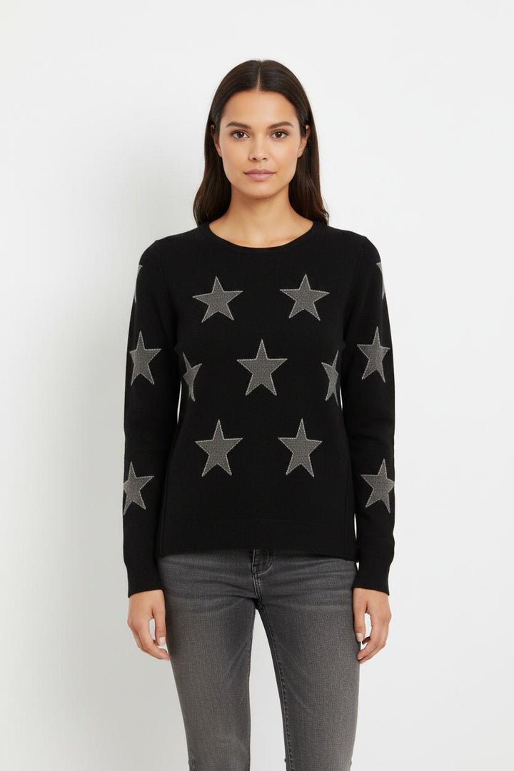 Pull noir avec étoiles - Taille S/36