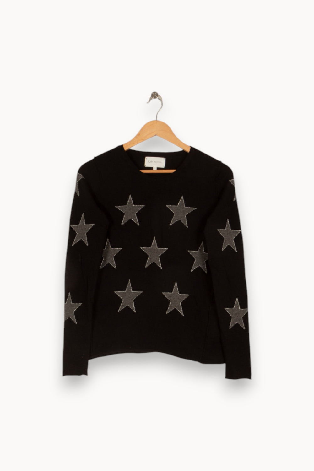 Pull noir avec étoiles - Taille S/36 de la marque Sud express | PARAD44202 - Vendu par Paradigme - Image 1