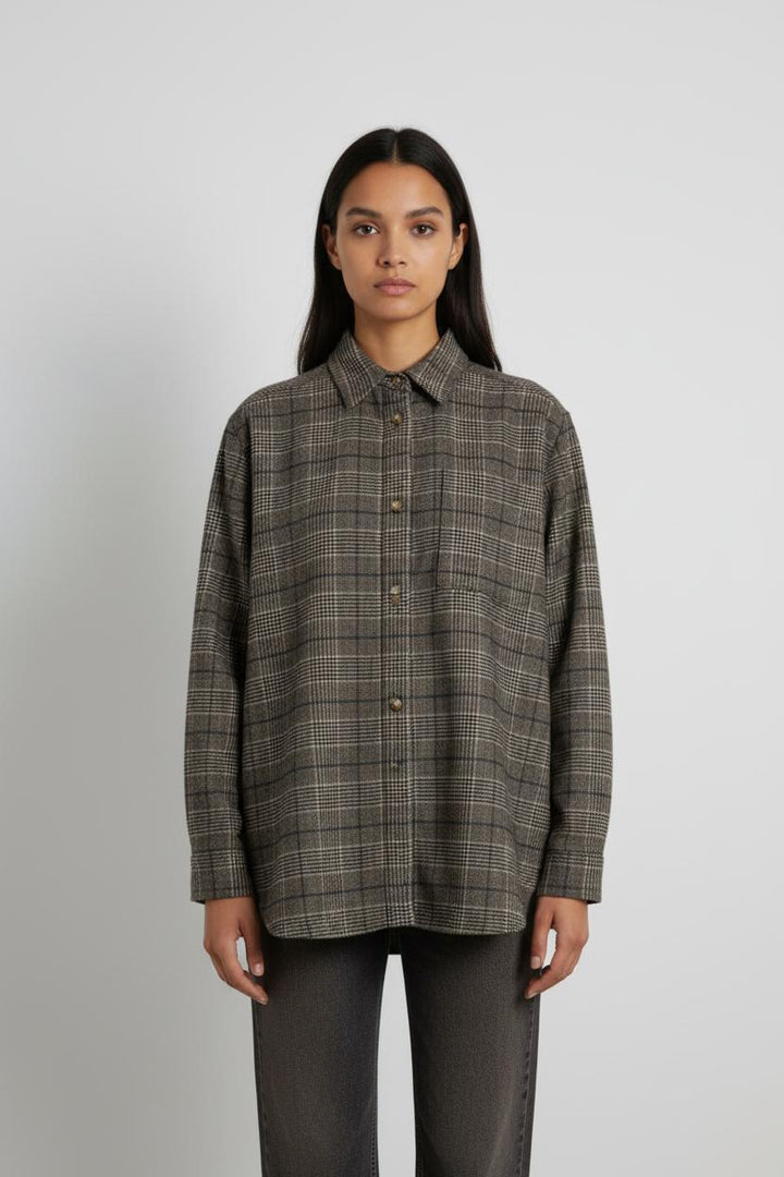 Chemise grise à carreaux - Taille L/40