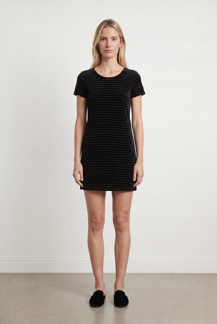 Robe en velours noir rayée - Taille S/36 de la marque Des petits hauts | PARAD44228 - Vendu par Paradigme - Image 1