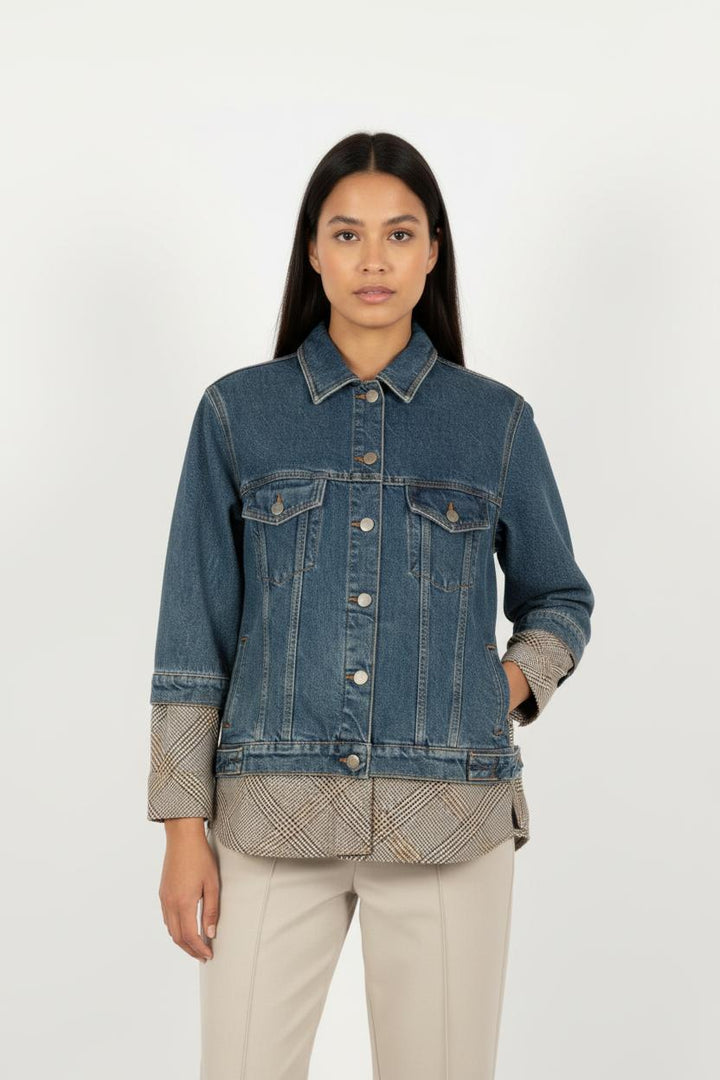 Veste bleue bimatière - Taille XS/34