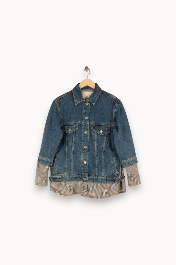 Veste bleue bimatière - Taille XS/34 de la marque Maje | PARAD44229 - Vendu par Paradigme - Image 1