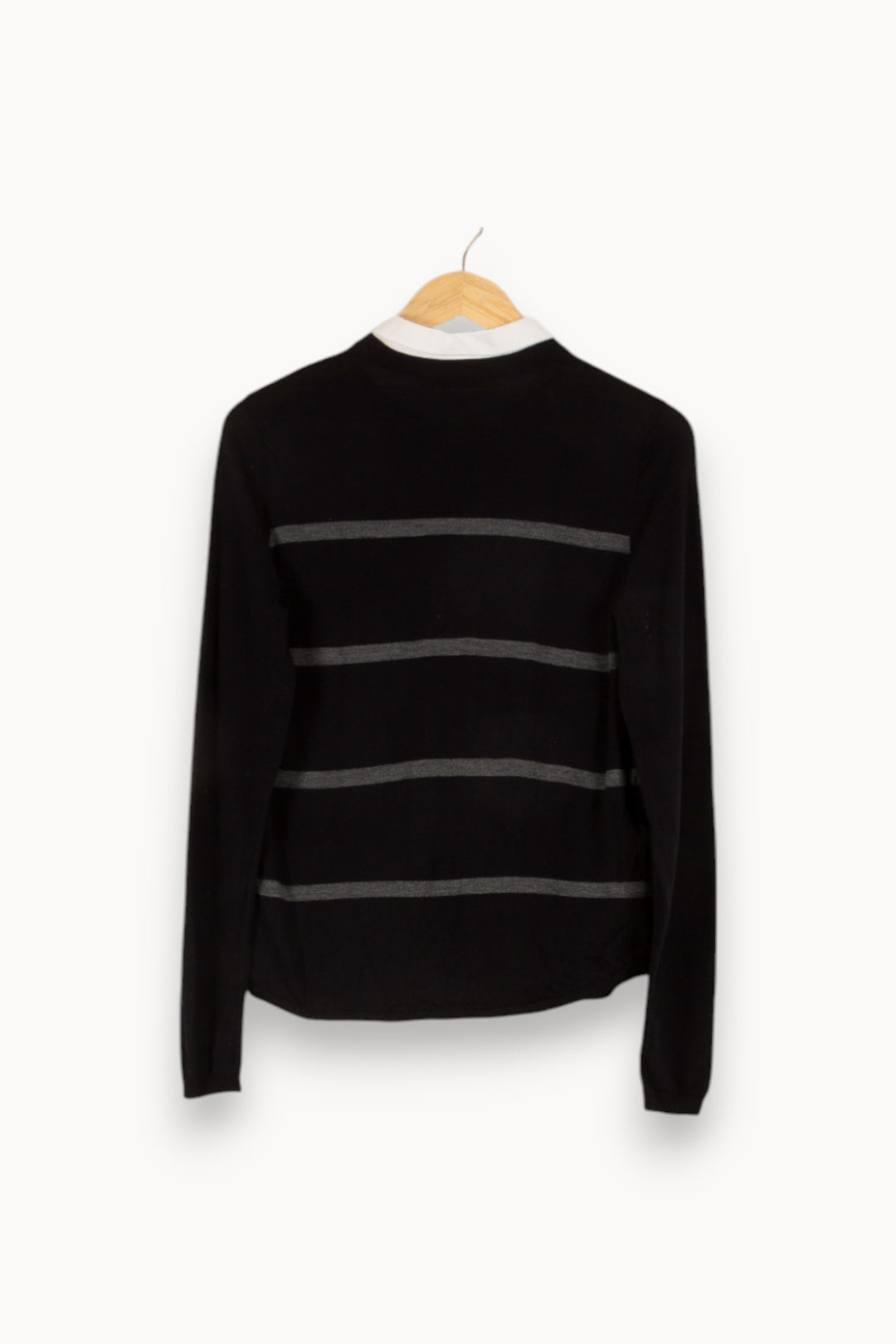 Pull noir rayé avec col - Taille M/38 de la marque Comptoir des Cotonniers | PARAD44238 - Vendu par Paradigme - Image 3