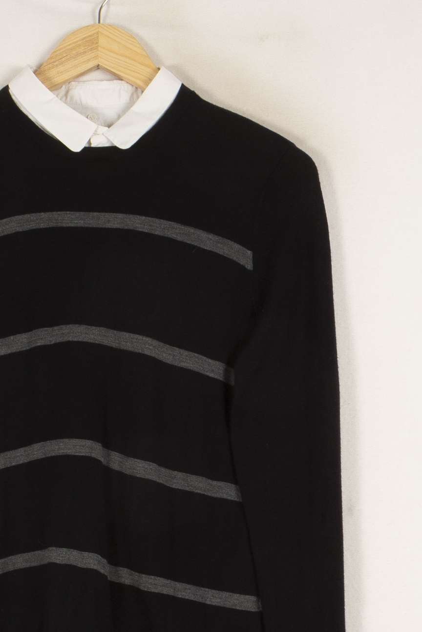 Pull noir rayé avec col - Taille M/38 de la marque Comptoir des Cotonniers | PARAD44238 - Vendu par Paradigme - Image 2