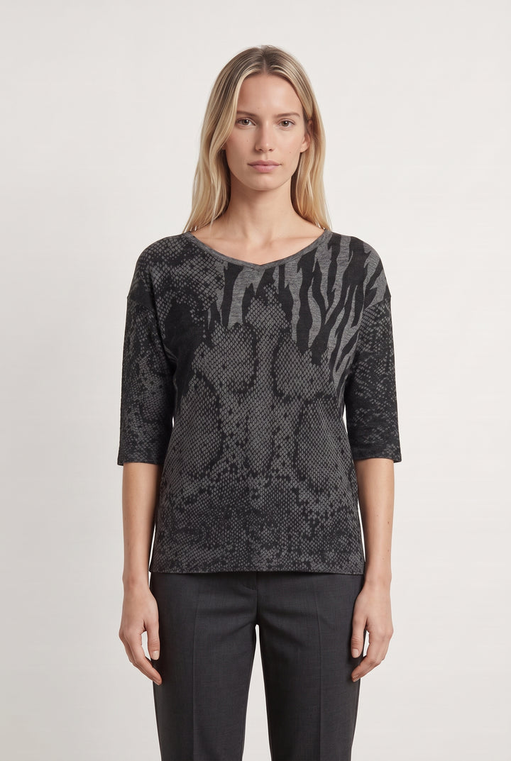 T-shirt gris - Taille S/36 de la marque Sandro | PARAD44282 - Vendu par Paradigme - Image 1