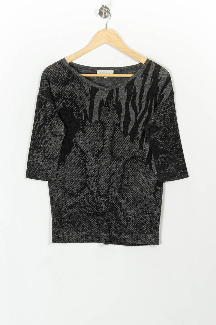 T-shirt gris - Taille S/36 de la marque Sandro | PARAD44282 - Vendu par Paradigme - Image 2