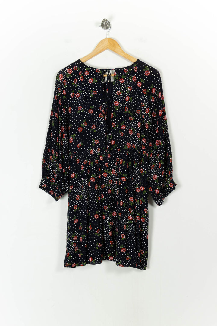 Robe bleu foncé à motifs - Taille XS/34 de la marque Sézane | PARAD44316 - Vendu par Paradigme - Image 4