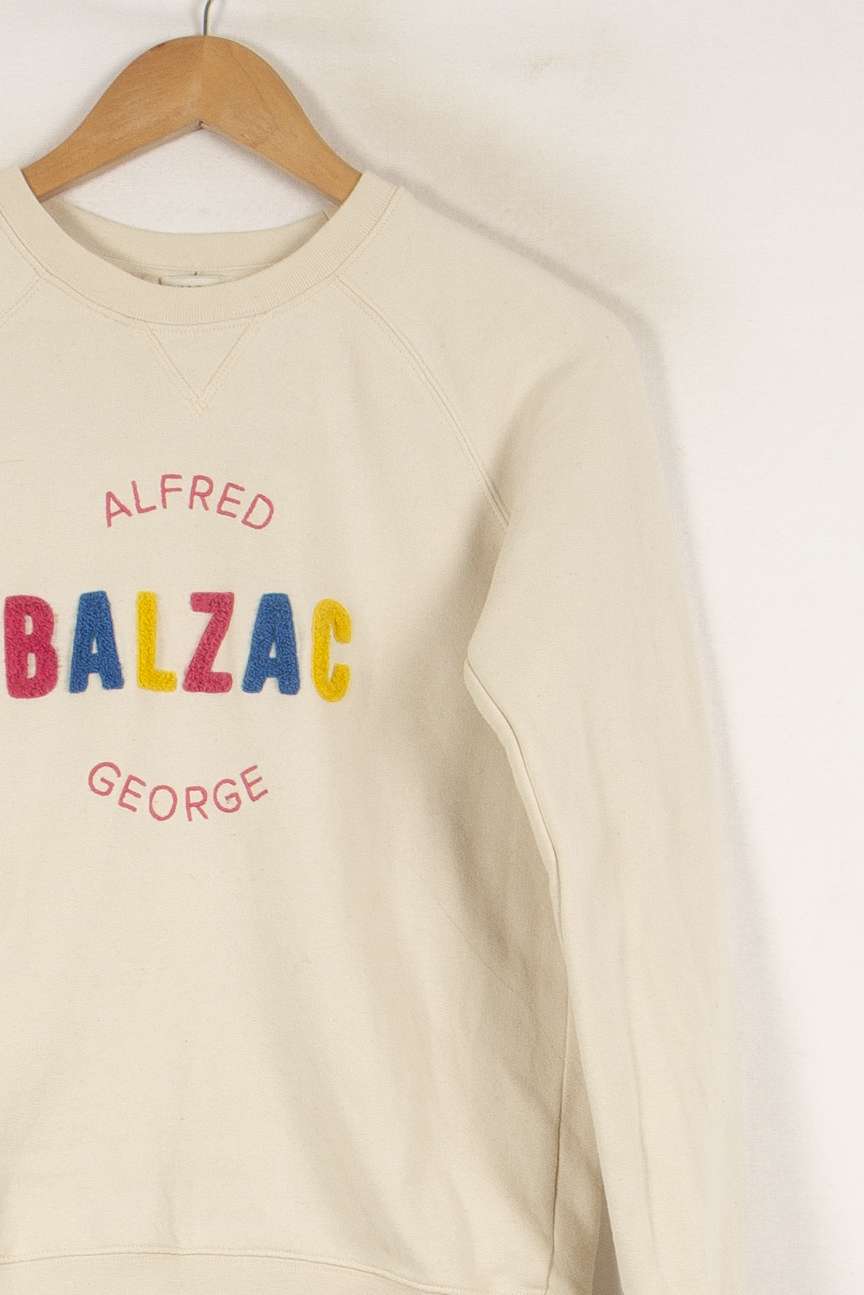 Sweat beige à inscriptions - Taille XS/34 de la marque Balzac Paris | PARAD44318 - Vendu par Paradigme - Image 2