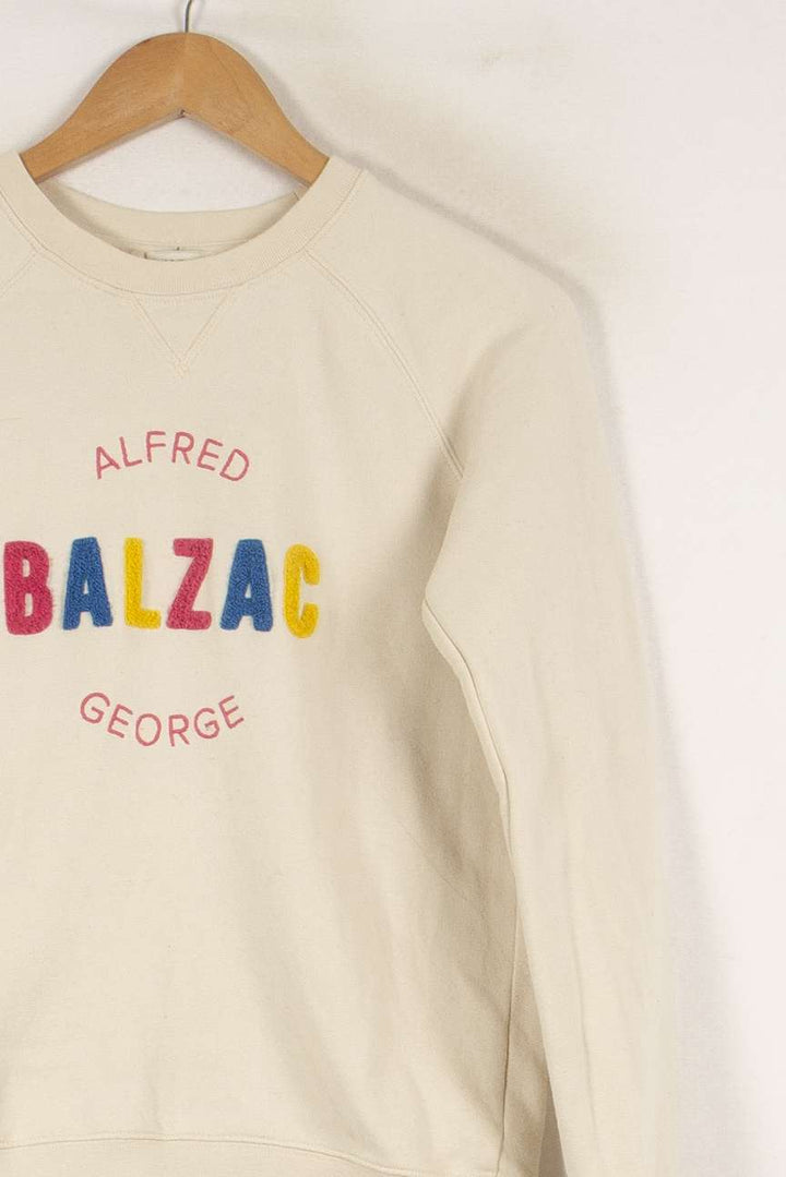 Sweat beige à inscriptions - Taille XS/34 de la marque Balzac Paris | PARAD44318 - Vendu par Paradigme - Image 2