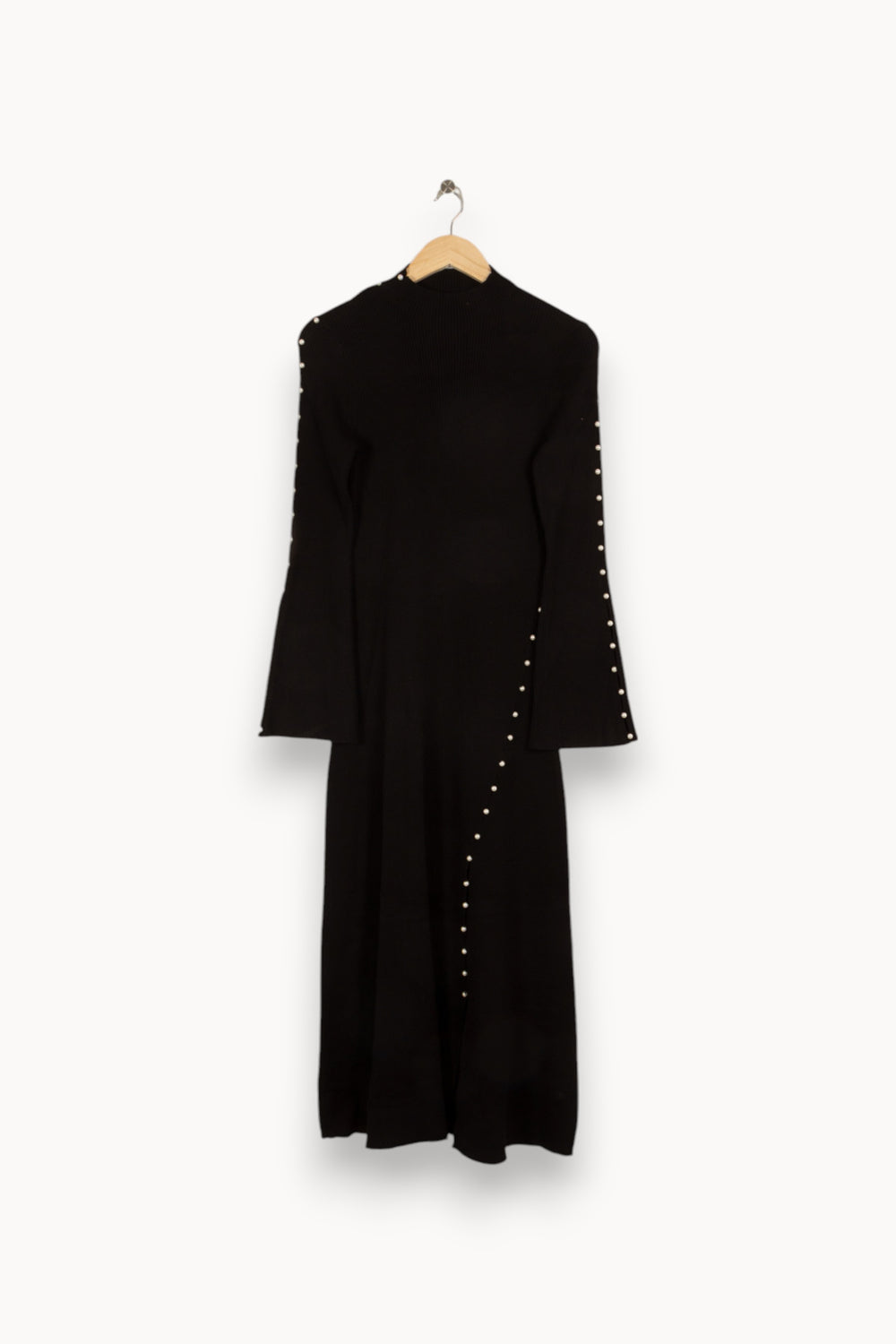 Robe longue noire avec détails - Taille L/40 de la marque Sandro | PARAD44366 - Vendu par Paradigme - Image 1
