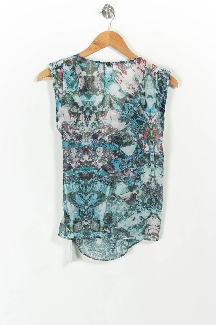 Top bleu à motifs - Taille XS/34 de la marque IKKS | PARAD44367 - Vendu par Paradigme - Image 4