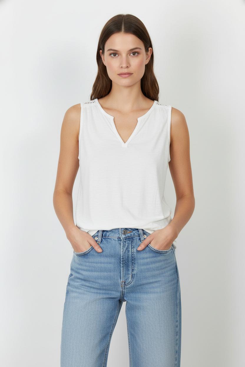 Débardeur blanc - Taille XS/34 de la marque Caroll | PARAD44370 - Vendu par Paradigme - Image 1